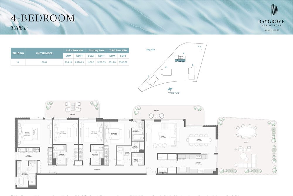 Bay Grove Residences Dubai Islands 4 Bedroom Penthouse Floor Plan